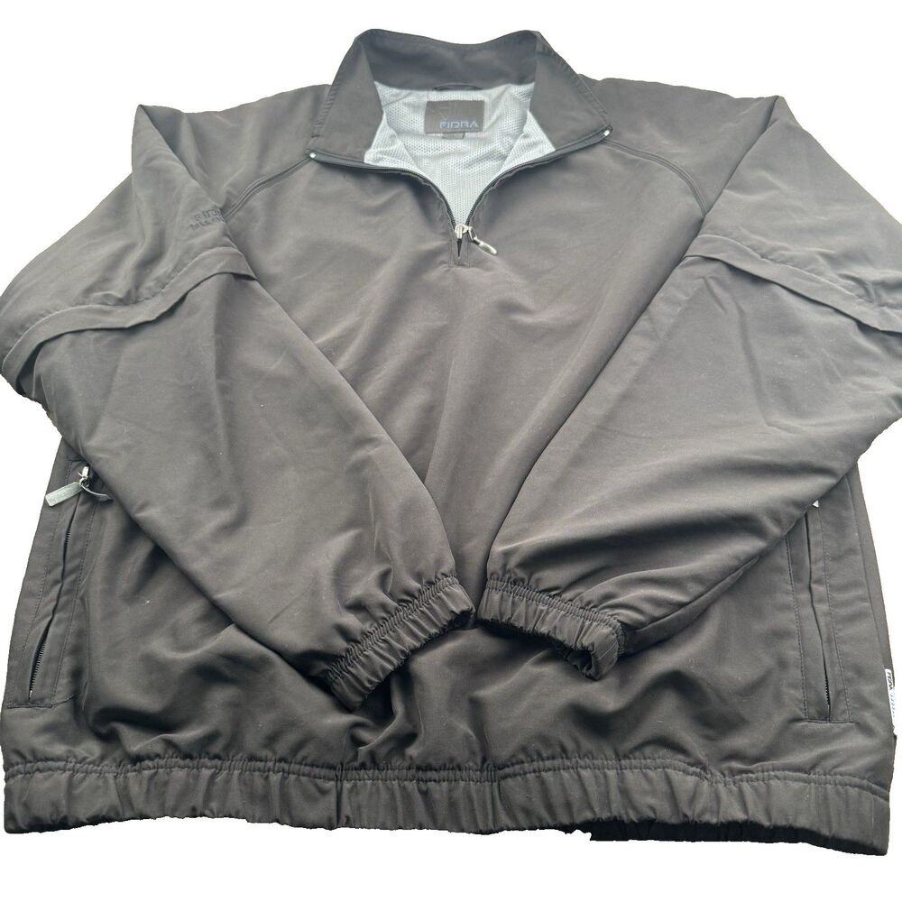 FIDRA Golf 1/4 Zip Pullover Men's L Removable Sleeve Black Lined